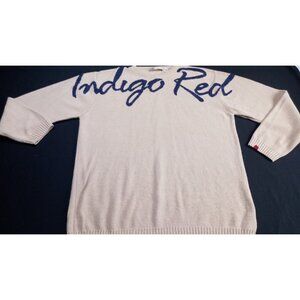 INDIGO RED Lux Industrial Linen Knit Sweater Shirt MEN XL Embroidered logo